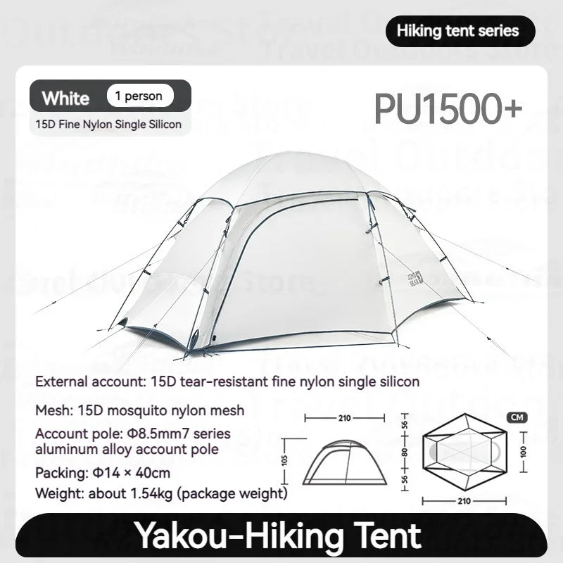 Naturehike J Series 1-2 Person Lightweight Waterproof Camping Tent Backpacking Tent Vue single