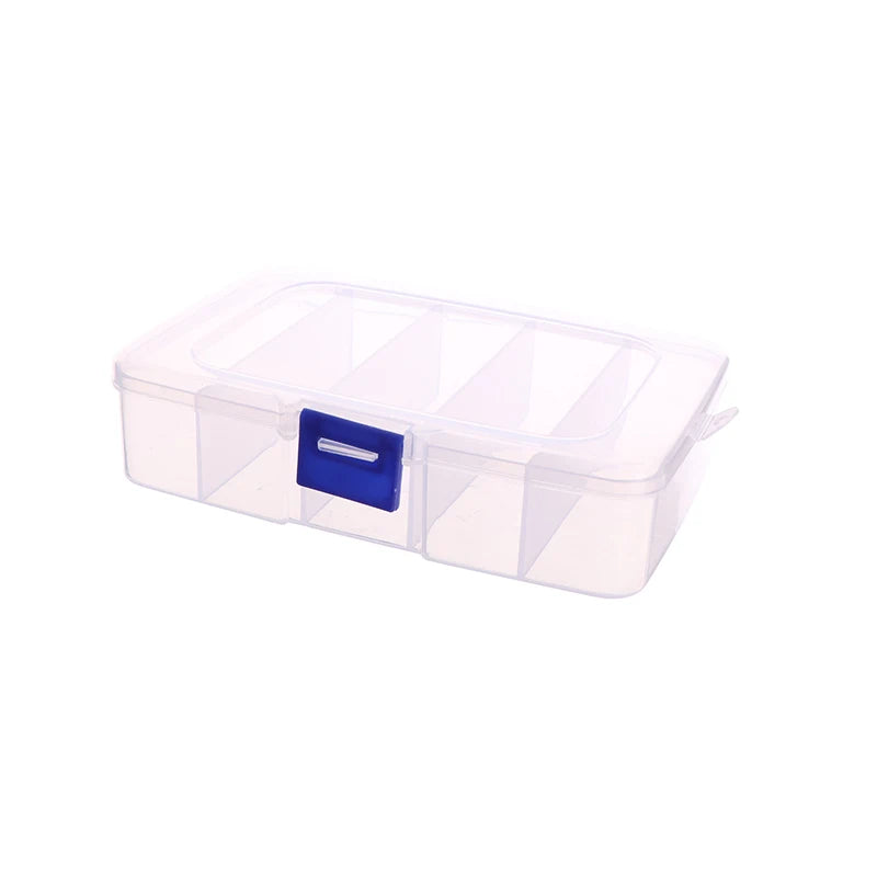 5/6-Grid Portable Plastic Storage Box Dust Proof Hair Clips Jewelry Organizer Household Travel Small Accessories Container Case Vue blue-143x94x35mm