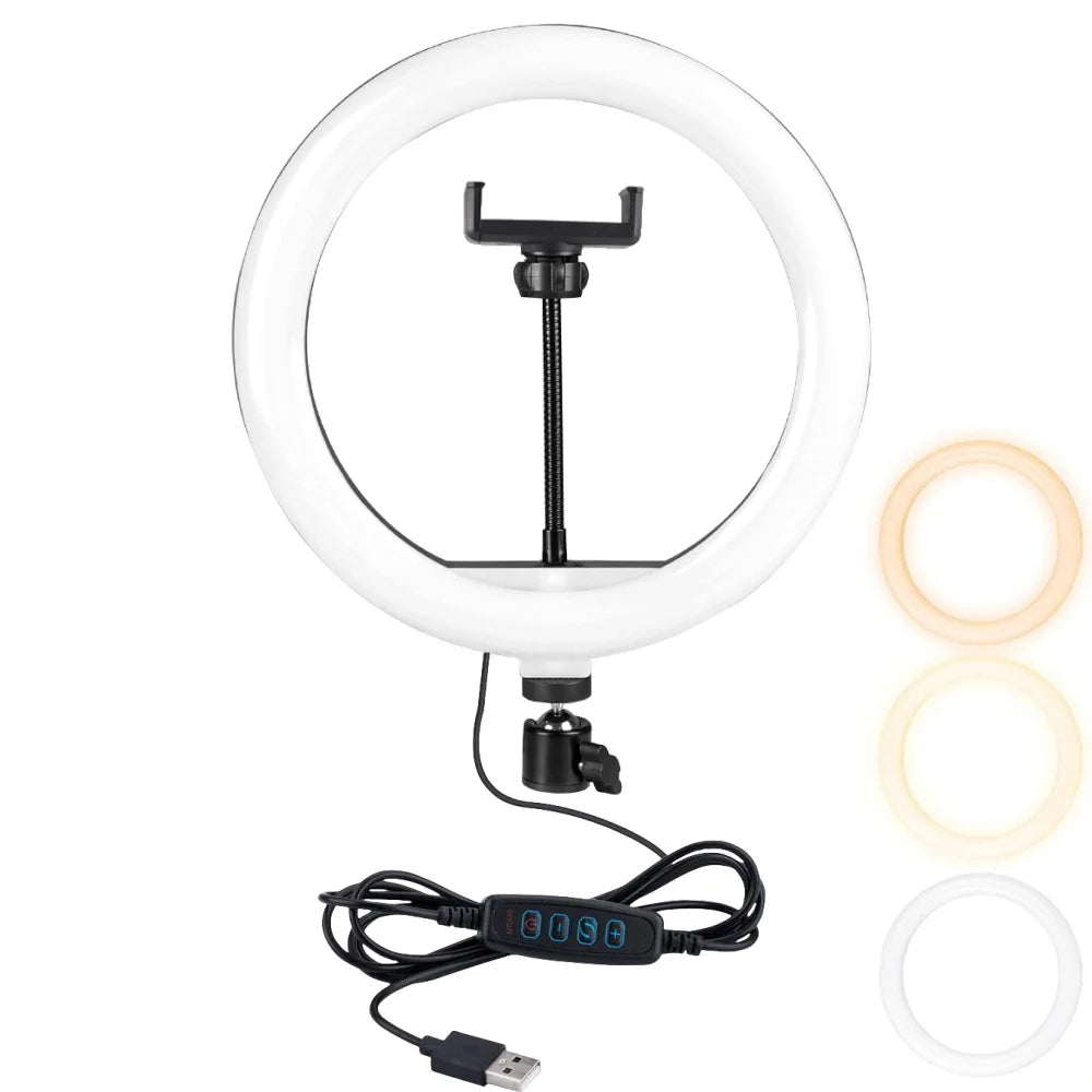 10inch 26cm Selfie Ring Light Photography Fill Lighting Led Ring Lamp for Video Recording Live Broadcast Selfie Led Lamp Vue