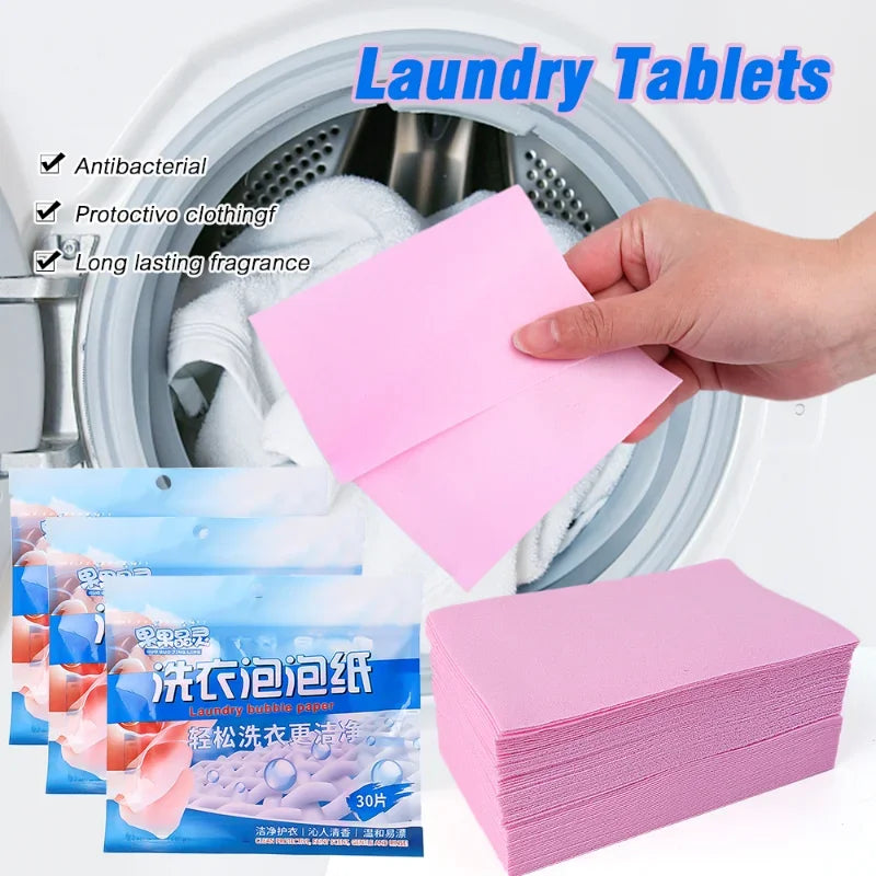30-150PC Super Concentrated Laundry Sheets Powerful Stain Fighting Color Protecting Fresh Fragrance for Washing Machine Home Use Vue