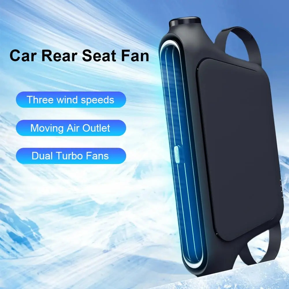 Rechargeable Car Seat Fans–Cooling Fans with 3 Speeds & Adjustable Angle –Portable Air Circulator for Camping & Travel Vue
