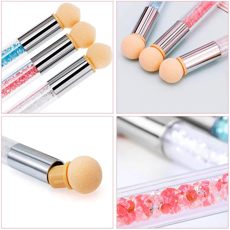 Heads Replacement Gradient Brush Sponge Tools Gel Polish Nails Art Dotting Pen For ManicureColor Glitter Powder Accessories Vue