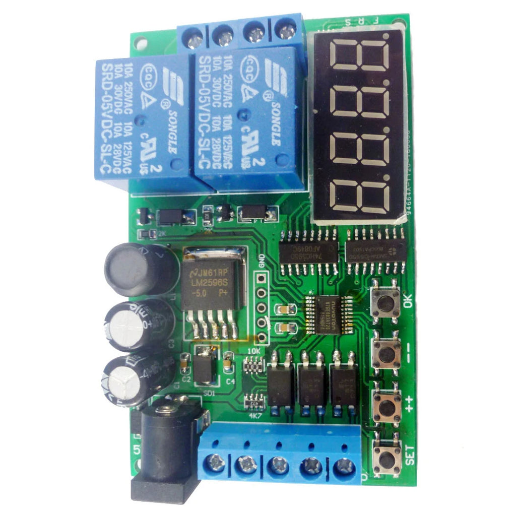 DC6.5-25V Cycle Delay Relay Module 0.1s-9999min Adjustable Time Control Switch Multifunctional Motor Forward Reverse Controller Vue Default Title