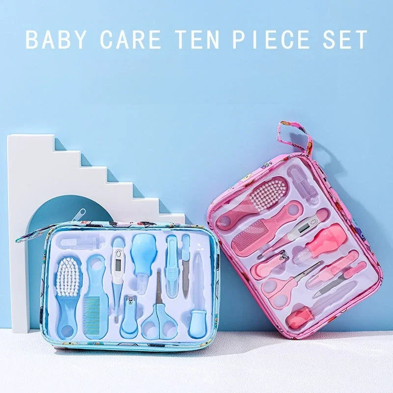 vvocci Baby Care Cleaning 10-Piece Set; Newborn Nail Clipper and Nail Trimmer Set; Safety Comb and Brush Gift Box Vue