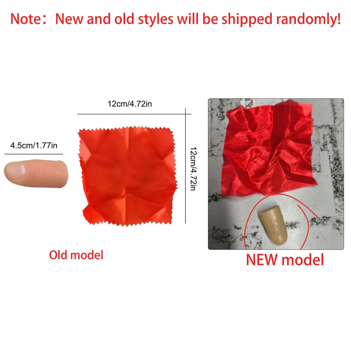 Thumb Tip Magic Trick Prop with Silk Scarf | Vanishing Act Magic Trick Prop Vue 1pcs Random