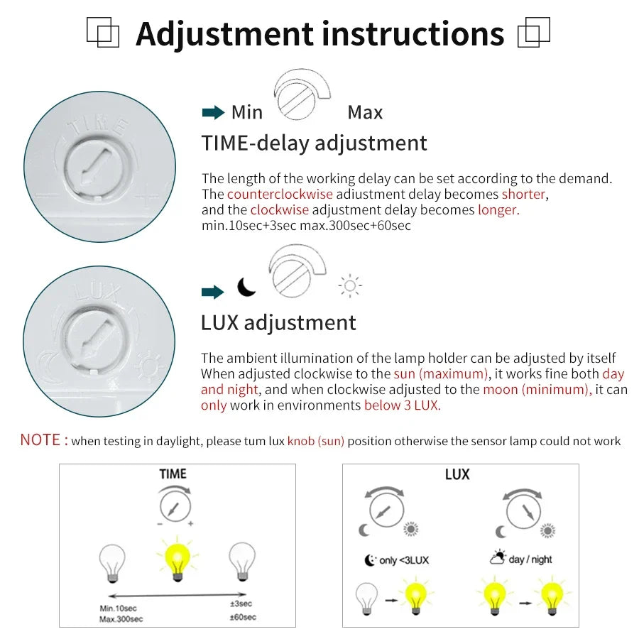 E27 Bulb Holder with PIR Motion Sensor E27 Lamp Base Socket Converter Smart Light AC100-240V Switch Infrared Body Human Detector Vue