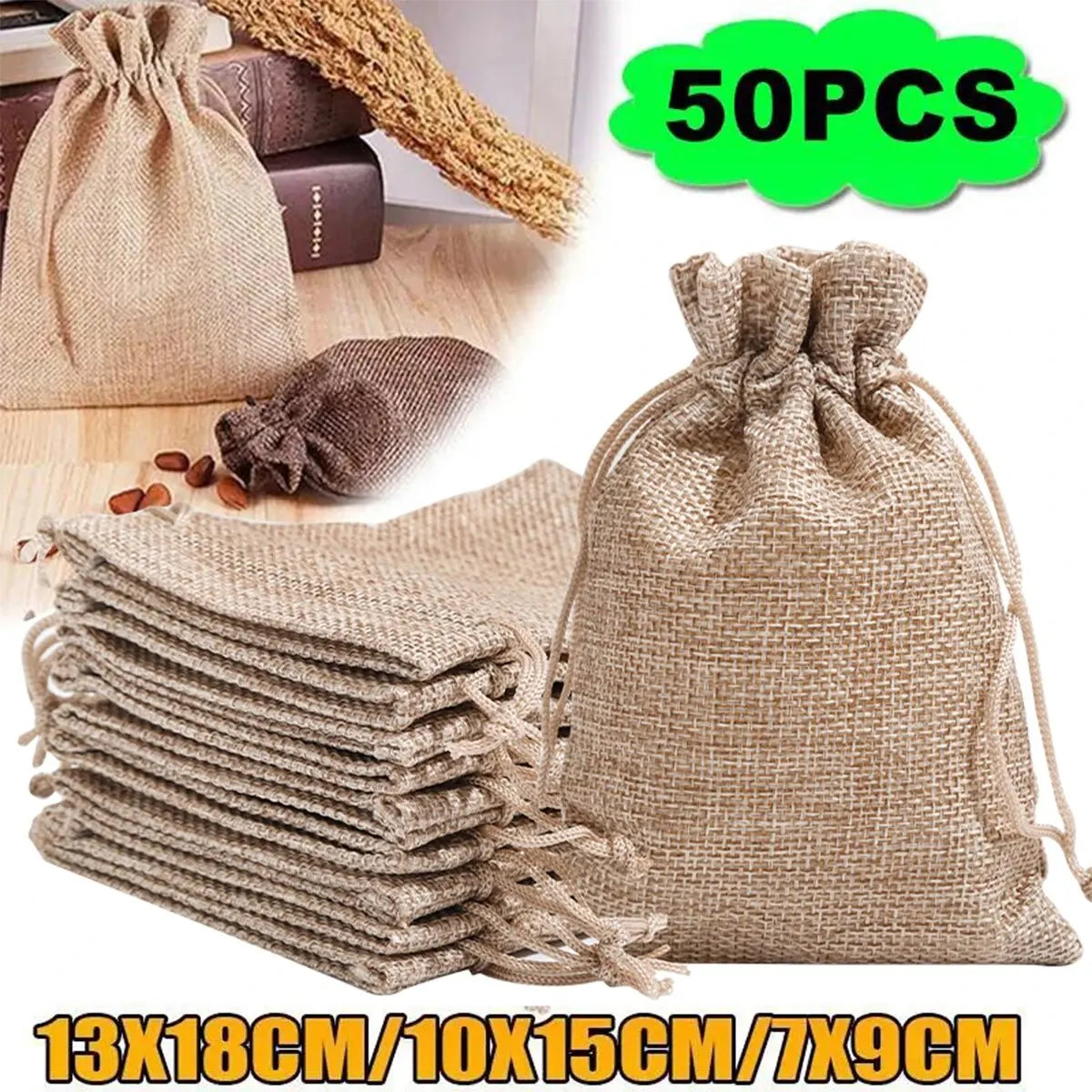 15/20/50PCS Cotton and Hemp Bundle Pocket Gift Bag for Children's Day Gift Packaging Bag DIY Candy Wedding Product Packaging Vue