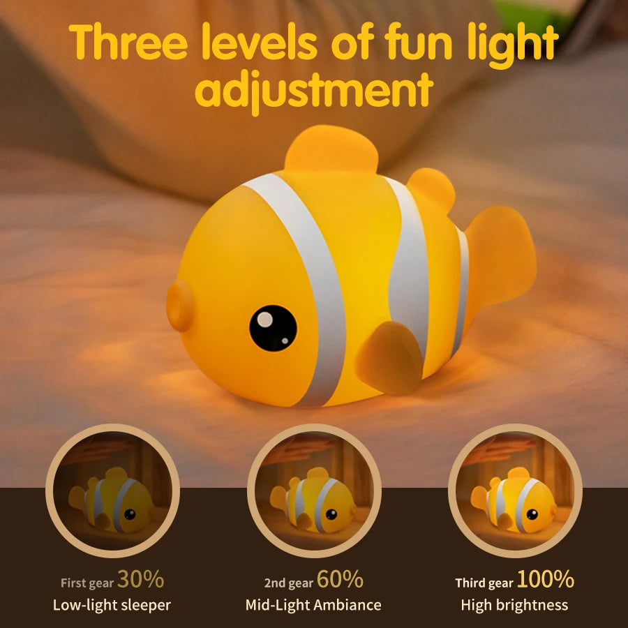 Cute Animal Led Night Light Bedroom Bedside Table Lamp for Nursery Toddler Kids Toy Birthday Gifs Silicone Rechargeable Portable Vue