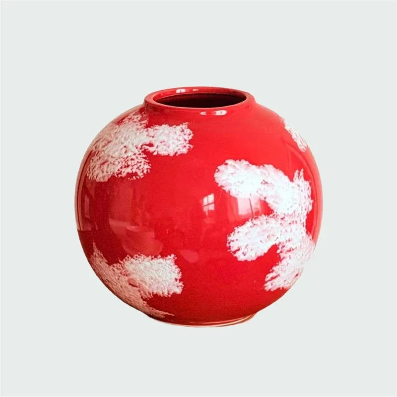 Chinese Ceramic Vase Porcelain Retro Elegant Floral Centerpiece For Entryway Table Decor Boutique Inn Model Room For Interior Vue