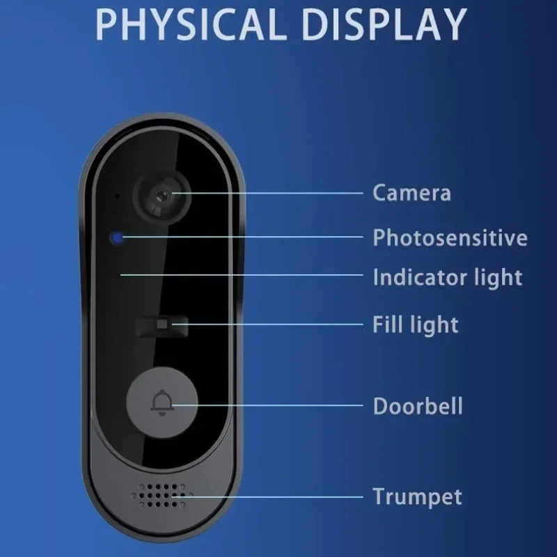Tuya Doorbell With Camera Wireless Home Video Doorbell WIFI HD Outdoor Waterproof Door Bell Camera Security Video Intercom IR Vue