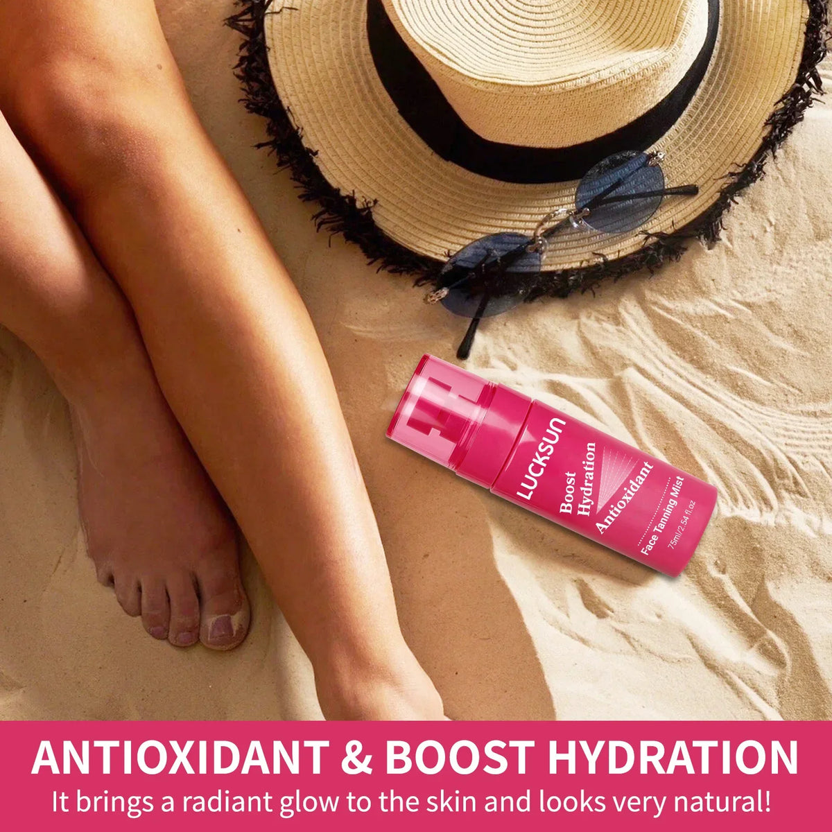 Body Self Tanning Spray Intensive Brown Fake Tan Accelerator Sunscreen Sunbath Protection Nourishing Long Lasting 75ML Vue