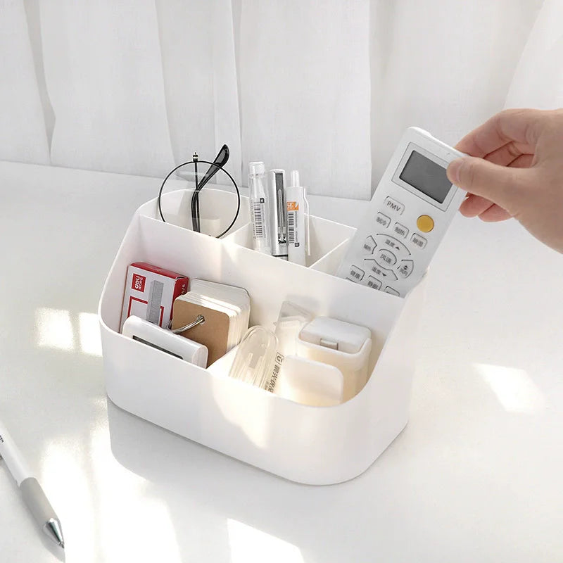 Desk Storage Box Office Supplies Box Makeup Cosmetic Desktop Organizer Plastic Storage Dividing Box for Office Living Room Vue