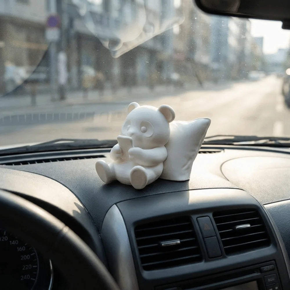 Funny 3D Printed Panda Sculpture Ornament Simulated Plastic Animal Model Creative Lazy Panda Figurine Desktop Office Vue