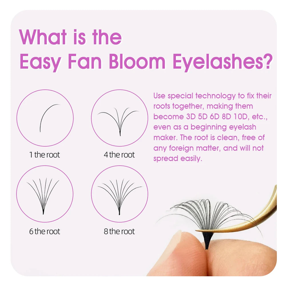 MASSCAKU Individual Volume Eyelash 0.05 0.07mm 8-15mm Mix Size Automatic Flowering Cilia Silk Lash Extensions Wholesale Supplies Vue