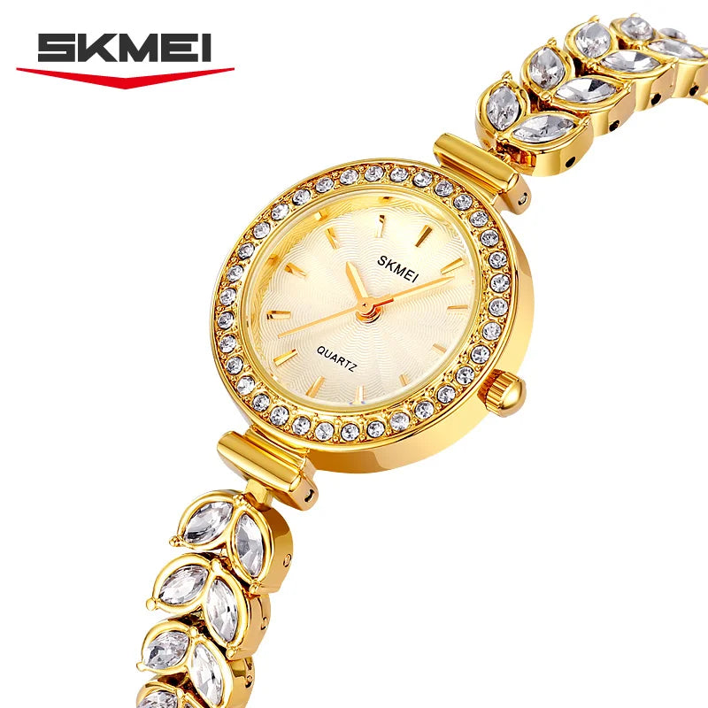 SKMEI 2547 Women's Diamond Quartz Watch – Waterproof Steel Women's Quartz Watch Vue