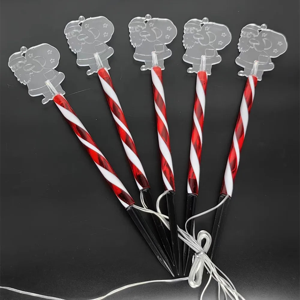 5pcs/lot Christmas Solar Stake Lights 8 Modes Garden Waterproof Landscape Christmas Lights Pathway Decor LED Lights Lawn 1001 Vue