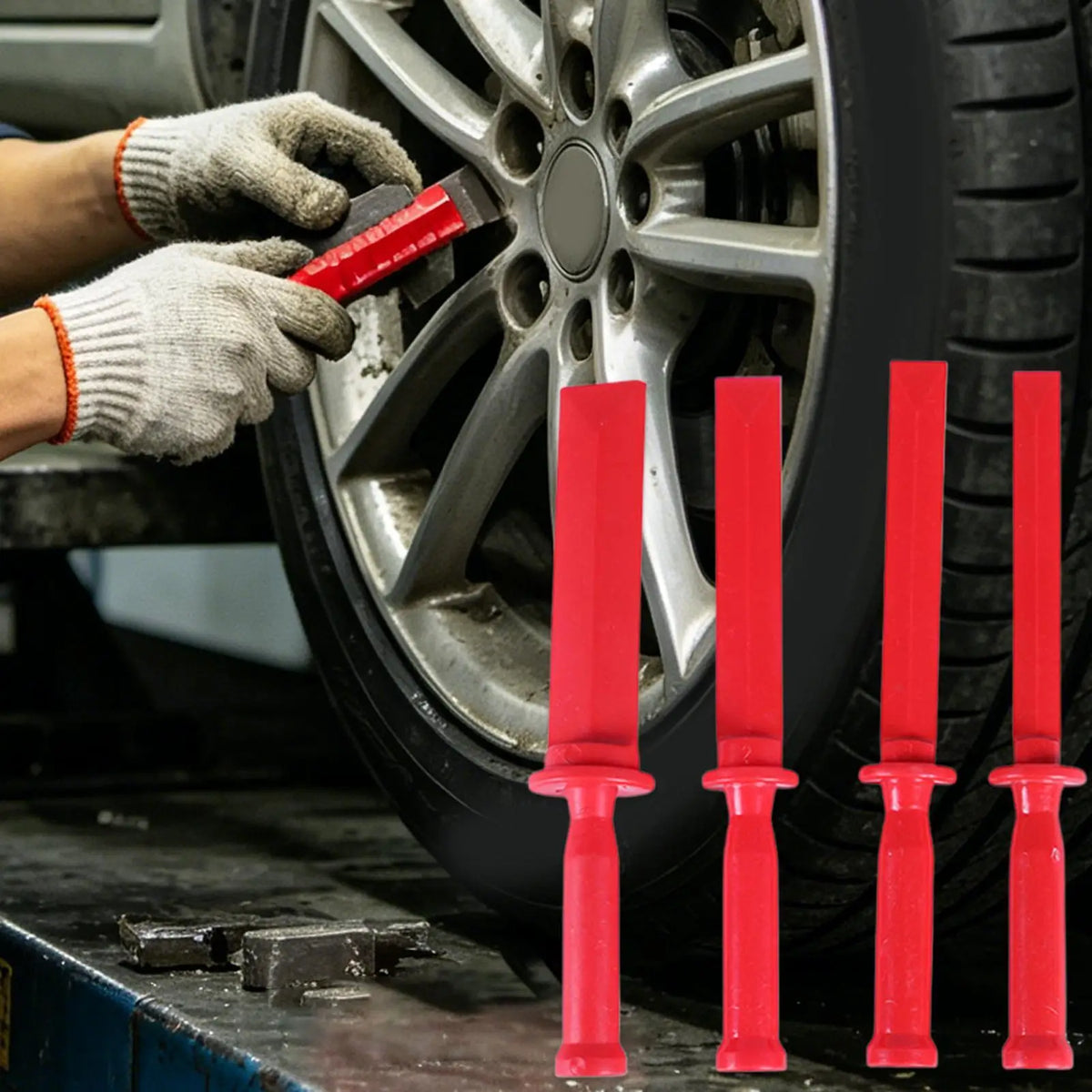 Tire Adhesive Remover Tool Wheel Weight Removal Tool Rim Adhesive Cleaning Chisel Scraper Set for Commercial Home Garage Vue
