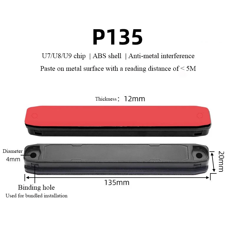 5PCS IP68 Waterproof Long Range RFID UHF Anti-Metal Tags 860-960mhz High-Temperature Resistant And ISO18000-6C PCB Tags Sticker Vue P135