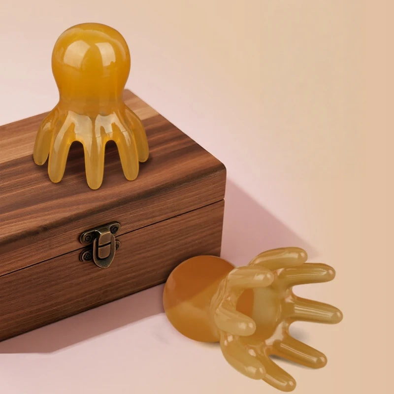 Octopus Head Massager Comb Head Meridian Manual Acupressure Tool Portable Spa Gua Sha Massage Comb Vue