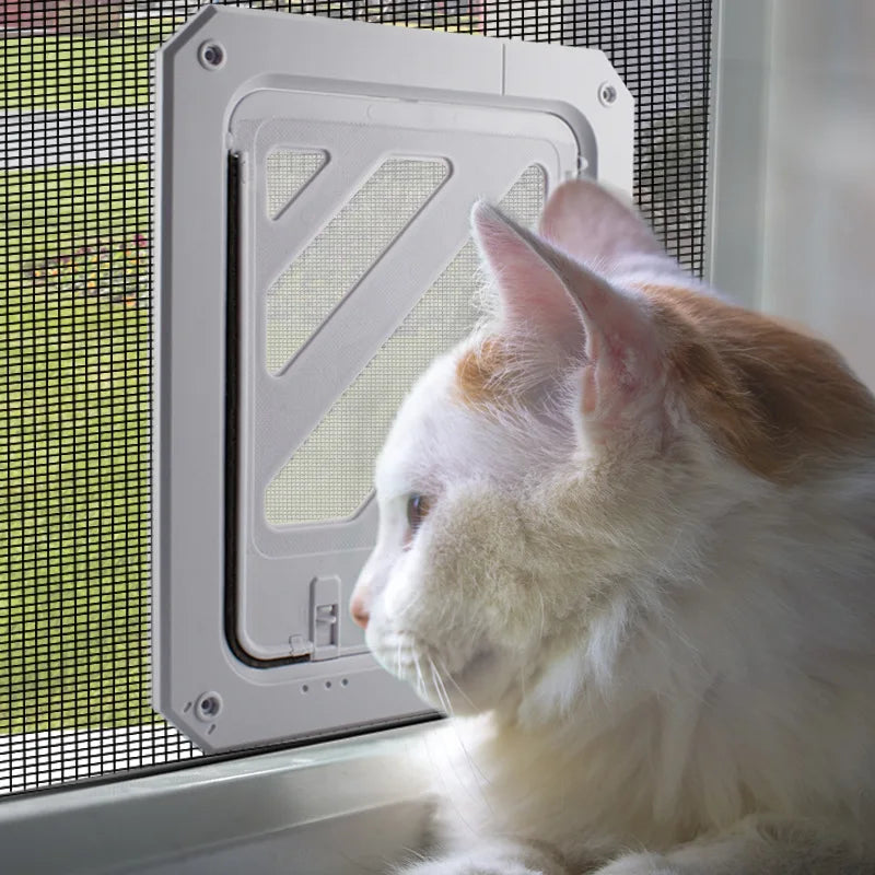Anti-mosquito Pet Dog Screen Door Lockable Cat Screen Door Magnetic Self-Closing Screen Dog Fence Locking Function Gate Pet Door Vue