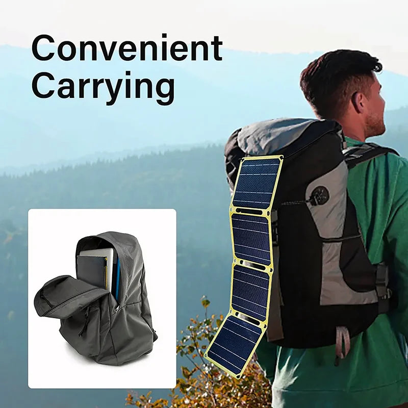 ETFE Solar Panel 30W 40W High Power Monocrystalline Waterproof Foldable Outdoor Cells Battery Charger for Mobile Phone Travel Vue
