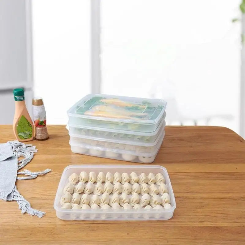 Kitchen Storage Box Refrigerator Organizer Transparent Food Containers Tray For Dumpling Fruits Vegetables Meat Cake Vue