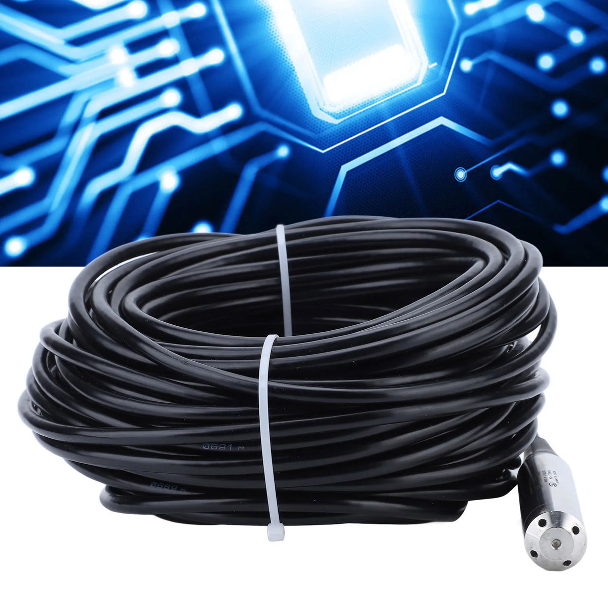 Water Level Sensor Anti Clogging Stainless Steel Liquid Level Transmitter 33m Waterproof Cable Corrosion Proof for Reservoir Vue