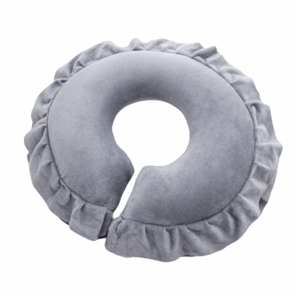 Comfortable Face Pillow Hole Design PP Cotton Massage Cushion Facial Support Soft Face Cradle Pillow Facial Treatments Vue Grey