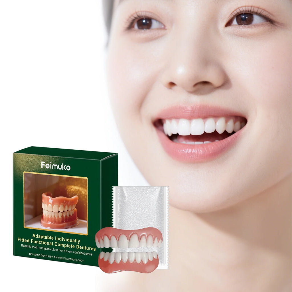 Denture Modification Kit, Cosmetic False Teeth Set, Boost Smile Look,Comfort Material, Compatibility for Missing Teeth & Seniors Vue