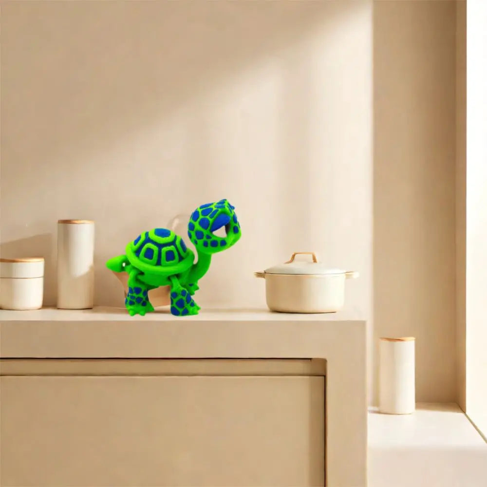 Plastic 3D Printed Turtle Model Exquisite Cartoon Simulated Animal Model Movable Joints Desktop Decorations Holiday Gifts Vue
