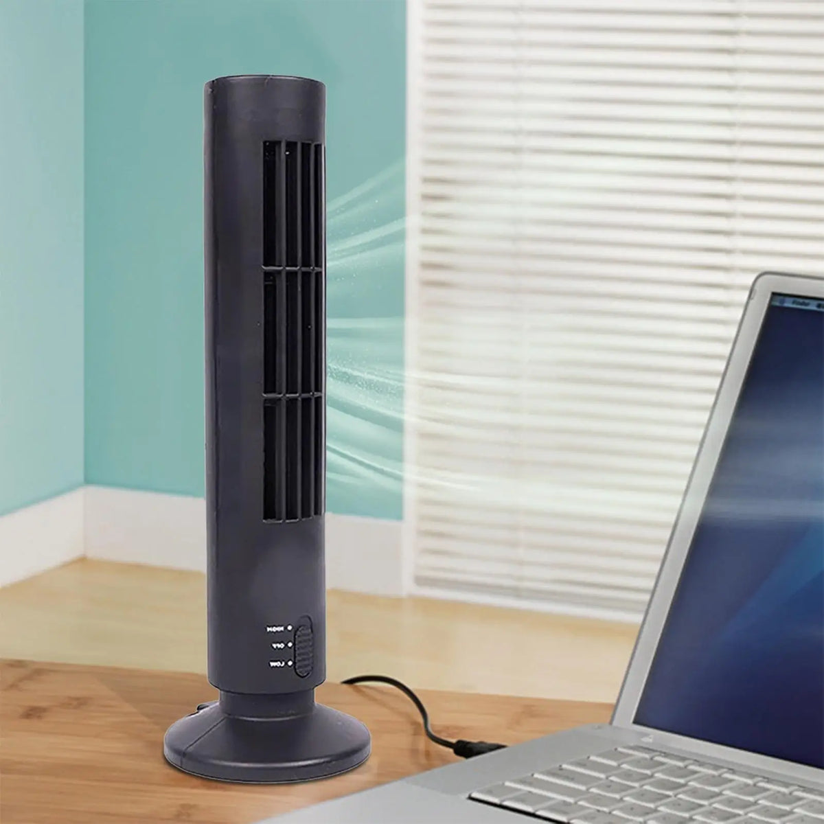 Versatile Portable Tower Fan, Low Noise & Space Saving, Plug-in Quiet Air Cooler for Bedroom, Office, Garage, Patio, Dorm Home Vue