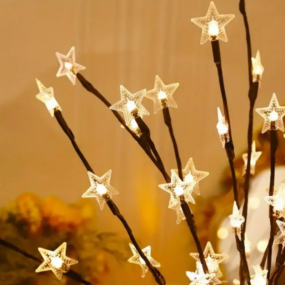 1PC 20LED star moon branch light,powered by 2AA batteries(excl),used for wedding,indoor,courtyard,party and Ramadan decoration Vue