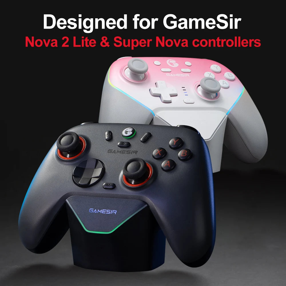 GameSir Gamepads Charger Dock Nova 2 Lite Super Nova Charging Station Original Stylish Dispay Stand Smart Start Stop Charging Vue