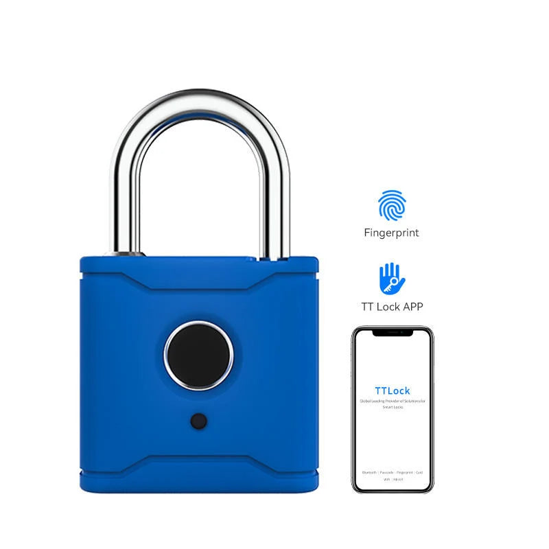 Waterproof Travel Portable Security TTlock App Keyless Biometric Padlock With Fingerprint Reader Vue