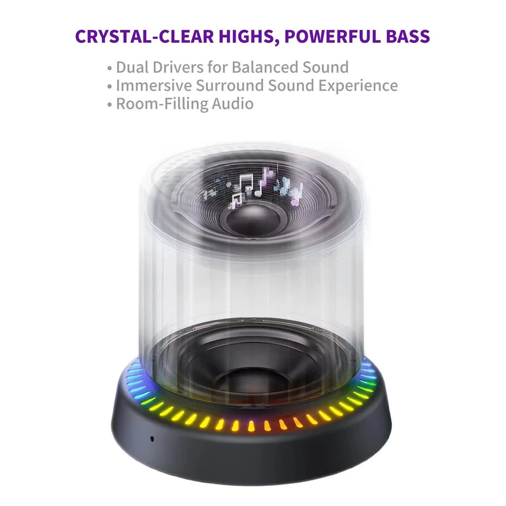 Waterproof Bluetooth Speaker With Colorful LED Lights Strong magnetic Cup Portable Mini Bluetooth Speaker Vue