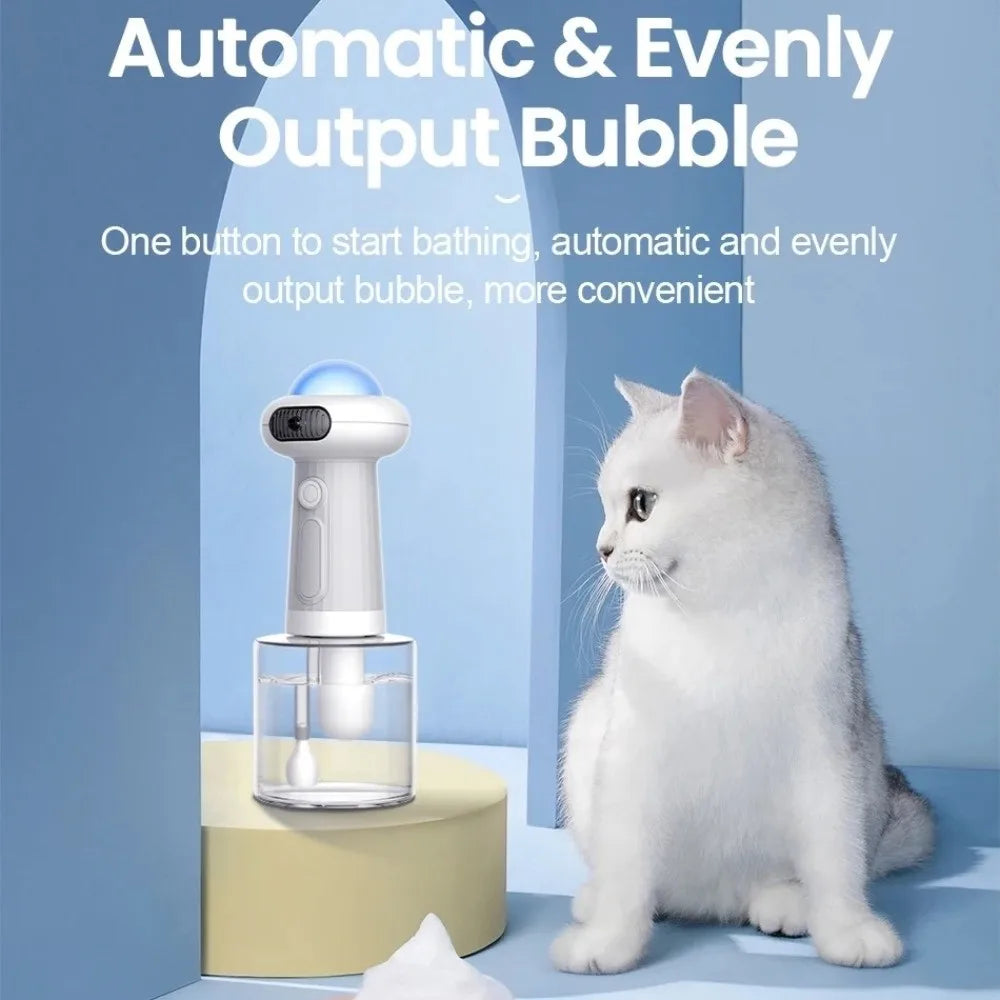 Electric Pet Bathing Machine Easy To Use Shampoo Dog Cleaning Soap Dispenser Convenient Wireless Cat Dog Bath Bubbler Vue