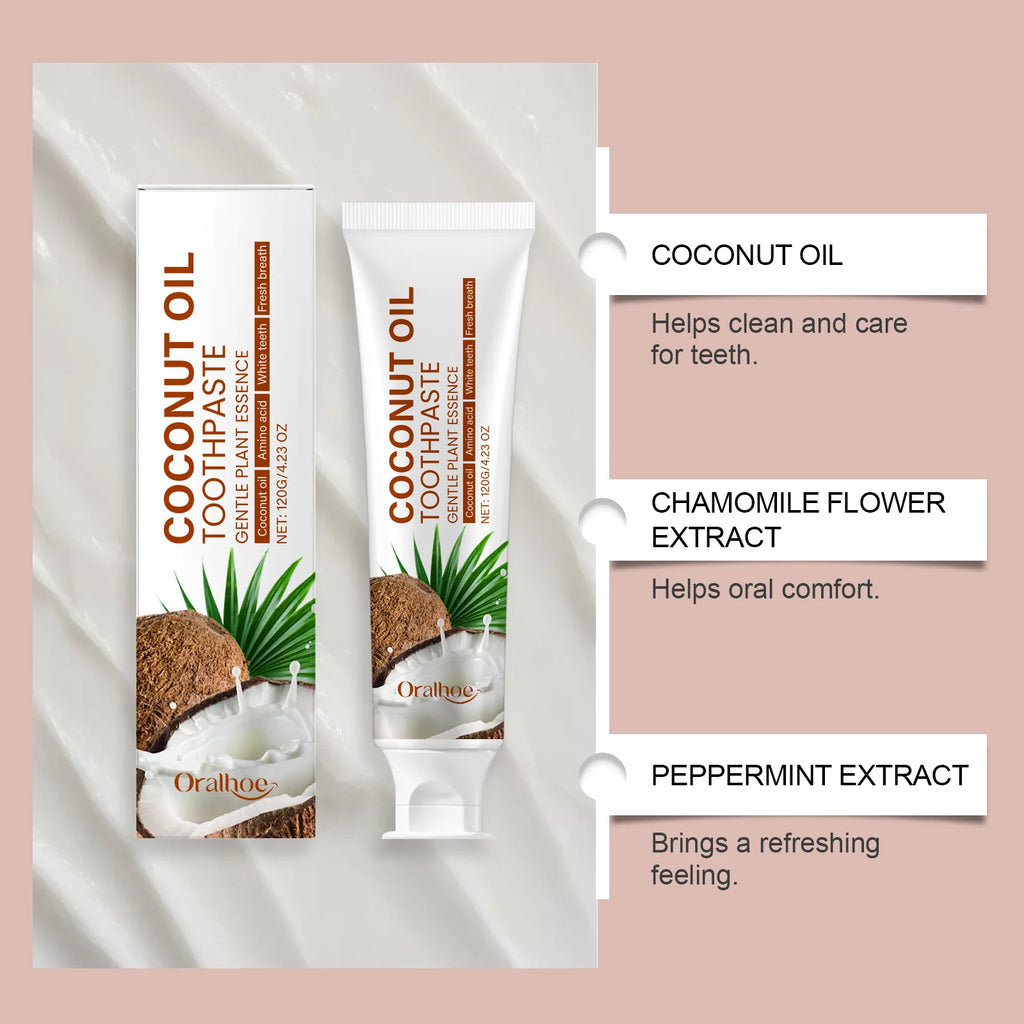 Coconut Oil Toothpaste: Freshens Breath, Nourishes Gums and Enamel, Family Oral Care Toothpaste Vue