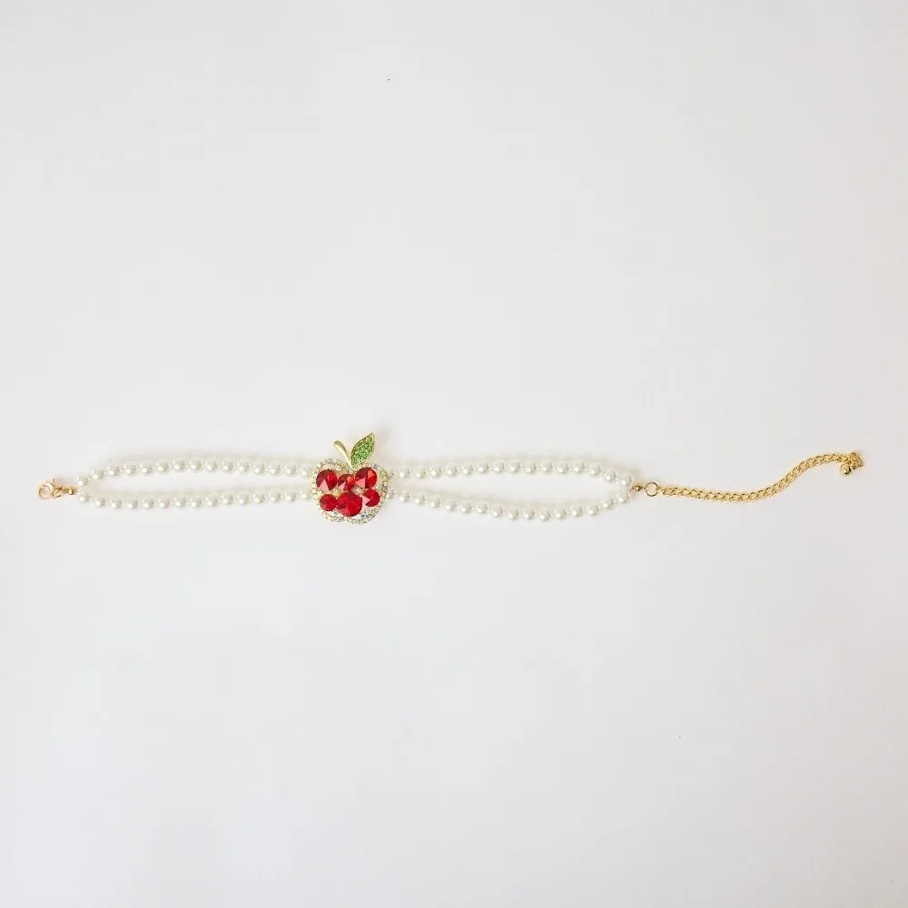Adjustable Pet Pearl Necklace Bling Double Layer Bead Chain Diamond Studded Pet Collars Elegant Pet Simulated Pearl Collar Party Vue Red L