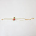 Adjustable Pet Pearl Necklace Bling Double Layer Bead Chain Diamond Studded Pet Collars Elegant Pet Simulated Pearl Collar Party Vue Red L