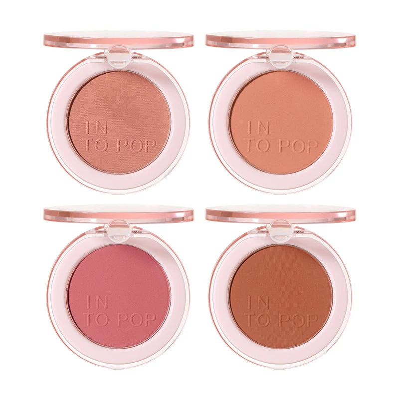 INTOPOP Monochrome Blush Matte Cosmetics Vitality Girl Nude Makeup Natural Smudge Monochrome Blush Plate Vue