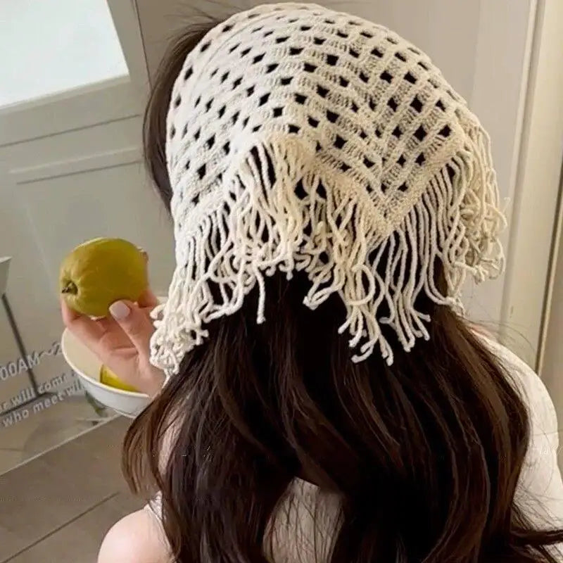 Y2K Triangle Scarf for Women Multi Purpose Adjustable Tassel Edge 1pc Perfect for Daily Wear Vue