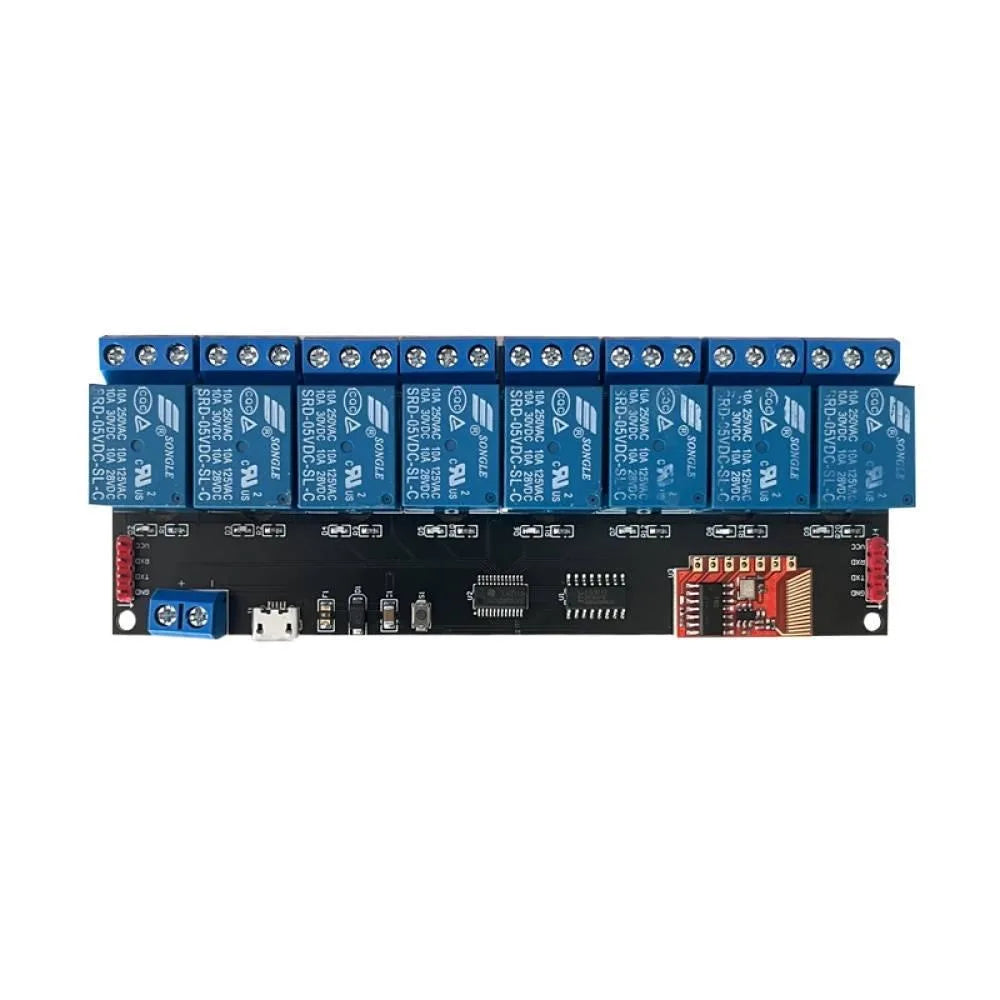 DC5V TTL 8-channel Serial Port Relay Module 433MHz RF Control Support Self-locking Interlocking Point-and-trip Mode Relay Board Vue