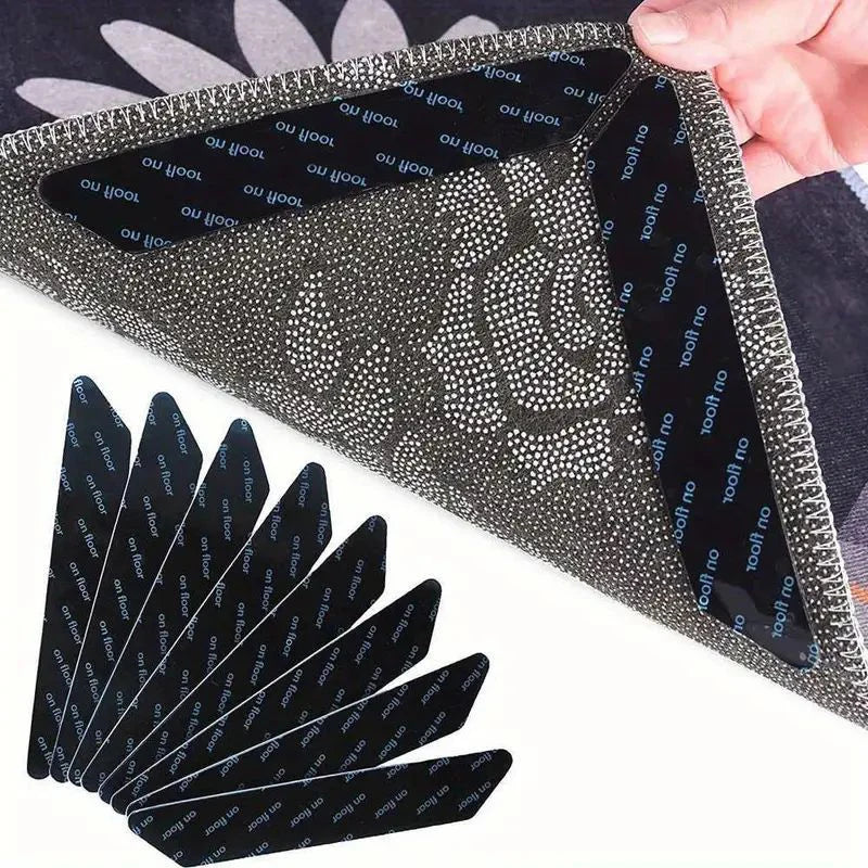 8/16pcs Carpet Non-slip Sticker Washable Anti-slip Mat Anti Curling Rug Pads Floor Carpet Corner Clip Fixed Grippers Tape Vue