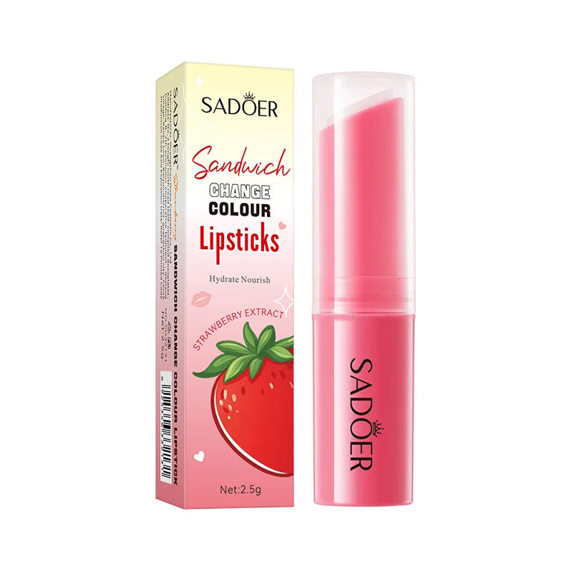 Color-Changing Hydrating Lip Balm, Moisturizing and Hydrating Lip Balm That Changes Color with Temperature, a Moisturizing Touch for Your Lips, the Color Will Change According to the Temperature of Your Lips, Delicate Care fo Vue 1Pc