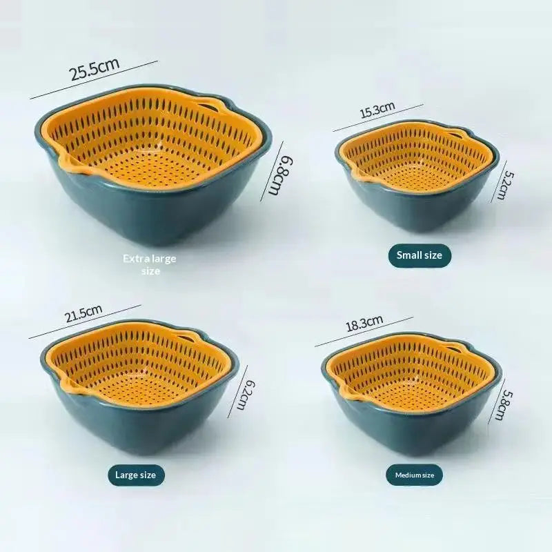 Double-layer Kitchen Sink Colander for Fruits and Vegetables Featuring Multi-purpose Usability for Easy Cooking Vue