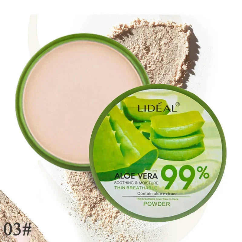 99% Aloe Vera Moisturizer Face Powder Smooth Foundation Pressed Powder Makeup Concealer Pores Cover Whitening Brighten Cosmetics Vue