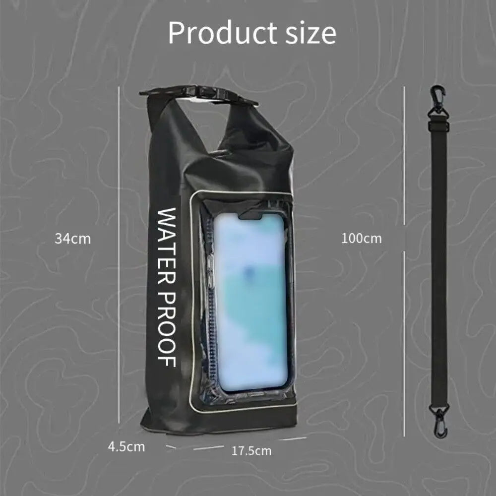 PVC Clip Swimming Waterproof Bag Outdoor Mesh Material Messenger