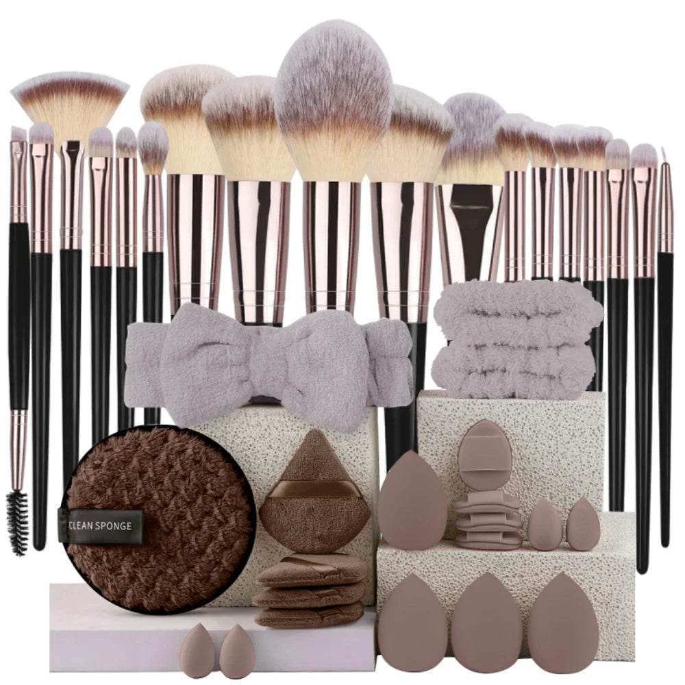 3-20pcs Makeup Brushes Set Kabuki Blending Beauty Tools for Foundation Concealer Powder Eyeshadow Blush Cosmetic Beauty Tool Vue 18BK-20BR