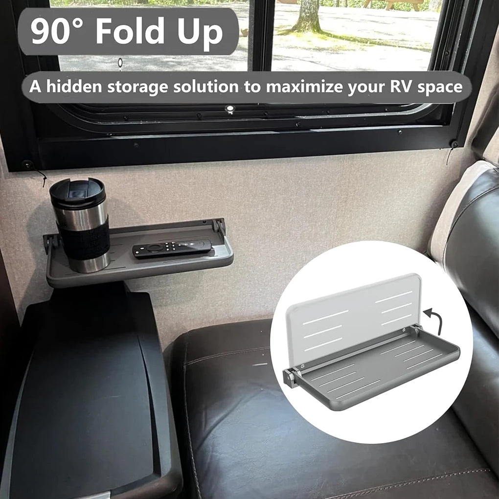 RV Foldable Aluminum Wall Shelf – Space-Saving Floating Rack Foldable Wall Shelf Vue