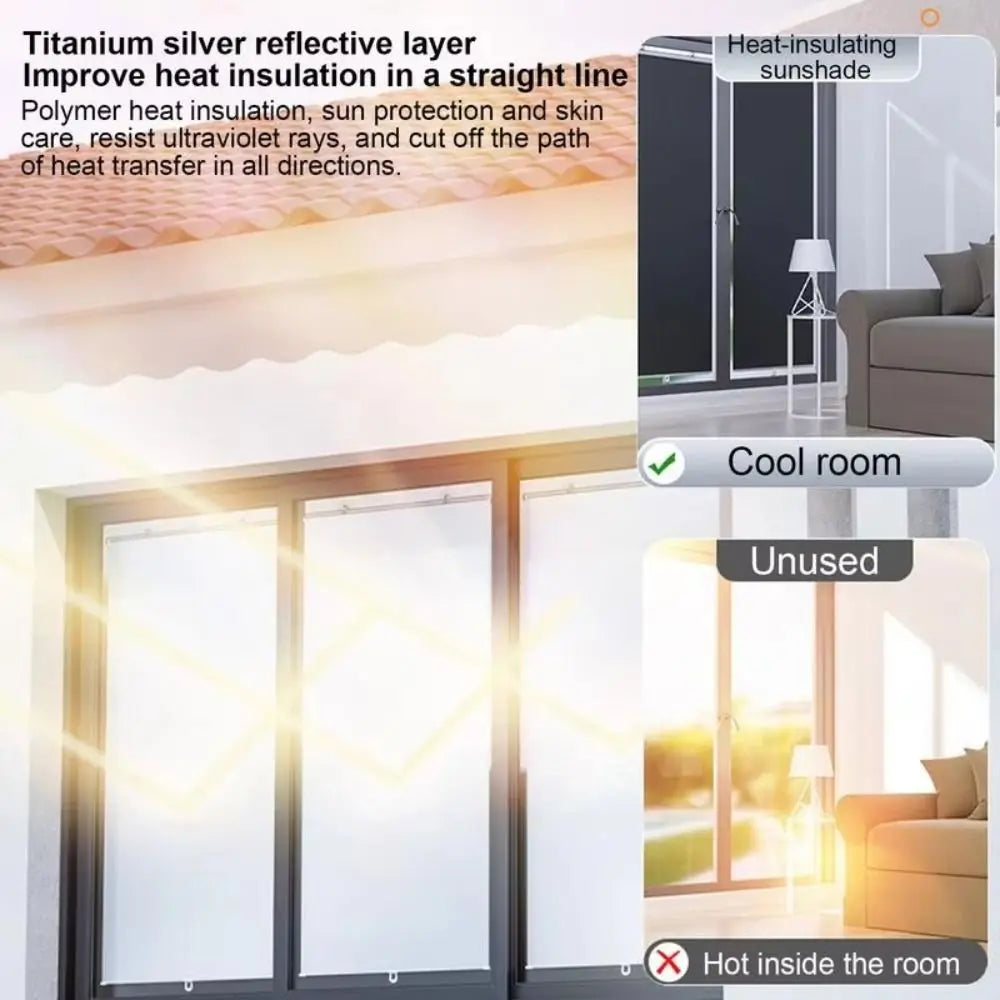 Shutter Retractable Roller Blinds Black Suction Cup Shades Portable